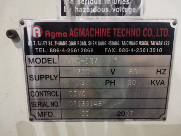 ak machines agma vmc 137 cnc milling machine