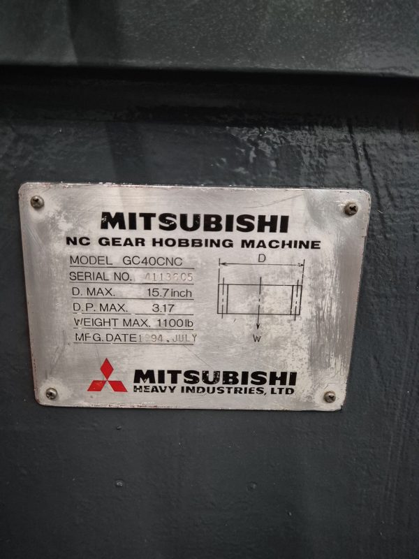 ak machines mitsubishi gc40 cnc gear hobbing